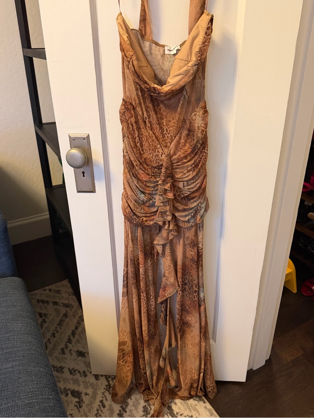 Superdown Britlee Maxi Dress in Brown Leopard Multi